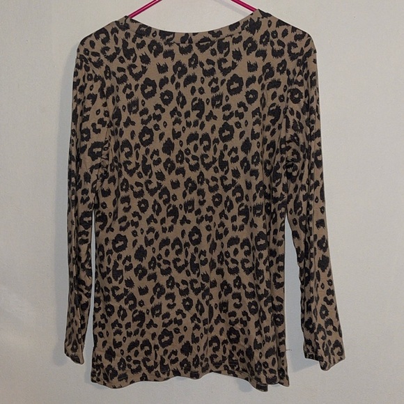 🌹NILOUFO ANIMAL PRINT TIE KNOT BLOUSE - Picture 4 of 4